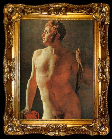 framed  Jean-Auguste Dominique Ingres Male Torso, ta009-2